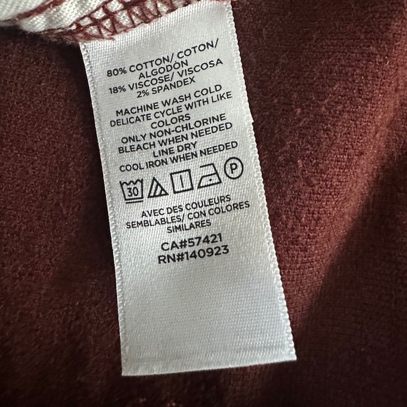 LOFT Women's Corduroy Pants Size 29/8 Burgundy High Rise Casual Trousers - Picture 5 of 5